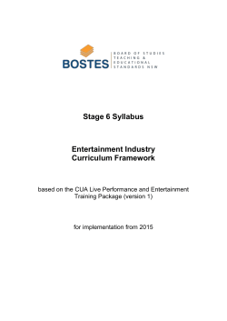 Stage 6 Entertainment Industry Curriculum