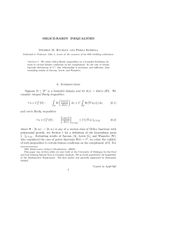 ORLICZ-HARDY INEQUALITIES Stephen M. Buckley and Pekka