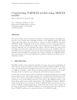 Constructing NARMAX models using ARMAX models