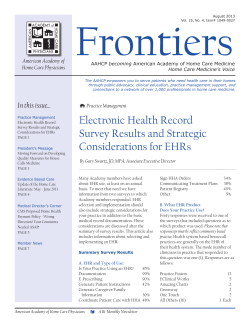 Electronic Health Record Survey Results and Strategic
