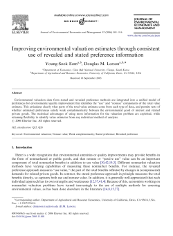 Improving environmental valuation estimates through consistent use