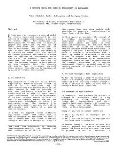 A General Model for Version Management in Databases