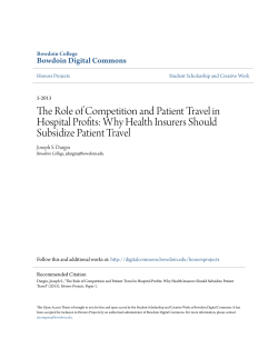 The Role of Competition and Patient Travel in Hospital Profits: Why