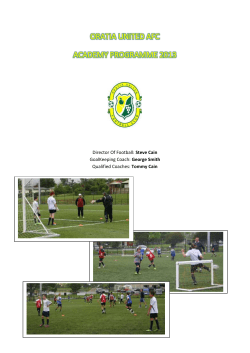 ORATIA UNITED AFC ACADEMY PROGRAMME 2013 Director Of