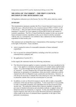 meaning of &ldquo;incurred&rdquo;&mdash;the privy council decision in the