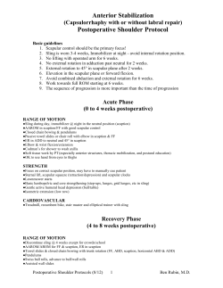 Anterior Stabilization Postoperative Shoulder Protocol