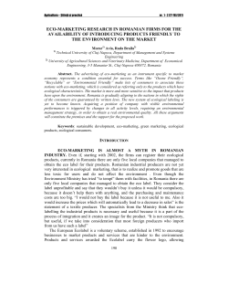 eco-marketing research in romanian firms for the availability of