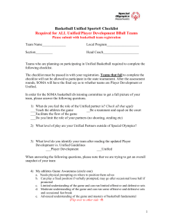 Unified Checklist - Special Olympics Massachusetts