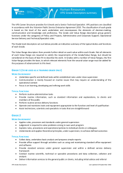 VPS Grade Descriptors - Department of Education and Training