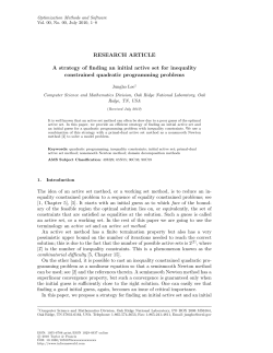A strategy of finding an initial active set for inequality constrained