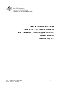 Part C: Find and Connect support services &ndash; Western Australia