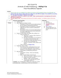 Adding it Up for Mini Foundations 07