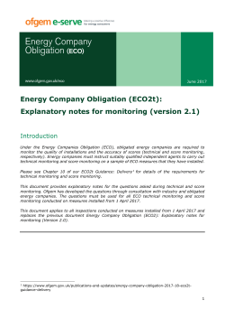 (ECO2t): Explanatory notes for monitoring