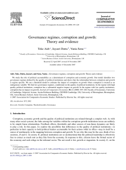 Governance regimes, corruption and growth: Theory
