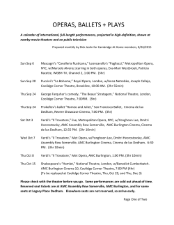 operas, ballets + plays