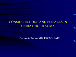 considerations and pitfalls in geriatric trauma - TRAC-V