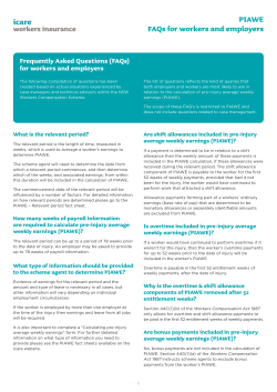 PIAWE FAQs for workers and employers
