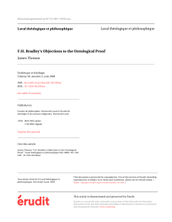 FH Bradley`s Objections to the Ontological Proof