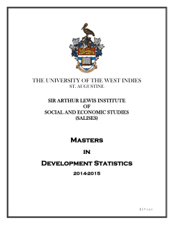 Masters in Development Statistics - UWI St. Augustine