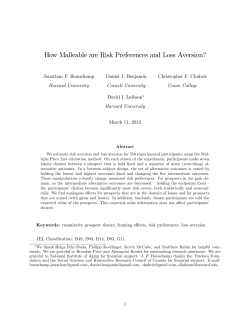 How Malleable are Risk Preferences and Loss Aversion?