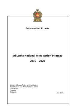 Sri Lanka National Mine Action Strategy 2016 &ndash; 2020