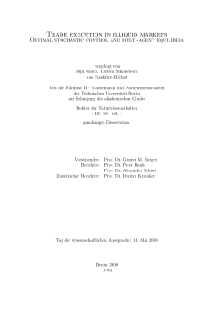 Trade execution in illiquid markets