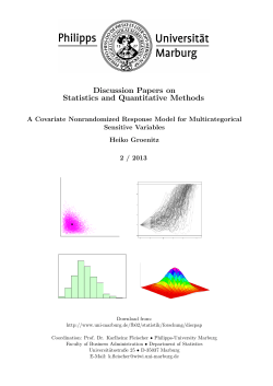 Discussion Papers on Statistics and Quantitative Methods