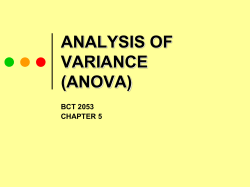 Chapter 5 Analysis of Variance1
