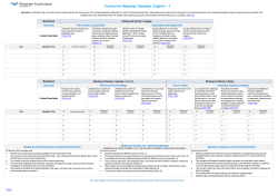 Curriculum Mapping Template: English * 1