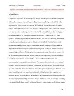 THE FALSE DICHOTOMY BETWEEN EXPERIMENT AND