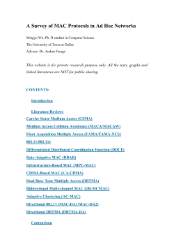 A Survey of MAC Protocols in Ad Hoc Networks