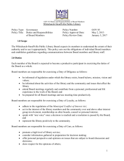 GOV 03 Duties and Responsibilities of Board Members