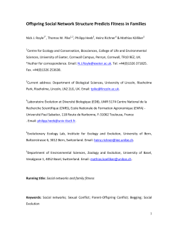Title 1: Fitness consequences of social interactions