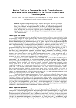 Design thinking in gamestar mechanic: the role of gamer experience