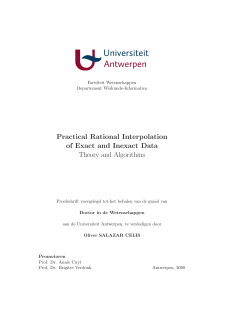Practical Rational Interpolation of Exact and Inexact Data Theory