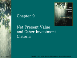Net Present Value and Other Investment Criteria