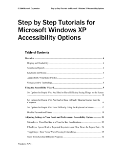 Step by Step Tutorials for Microsoft Windows XP