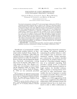 459 EVALUATION OF CLIENT PREFERENCE FOR FUNCTION