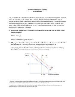 Quantitative Easing and Tapering1 In