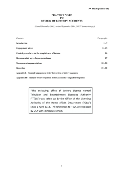 PN852 Review of lottery accounts - Hong Kong Institute of Certified