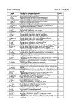 Qualis Confer&ecirc;ncias Ci&ecirc;ncia da Computa&ccedil;&atilde;o Sigla Titulo - PUC-Rio