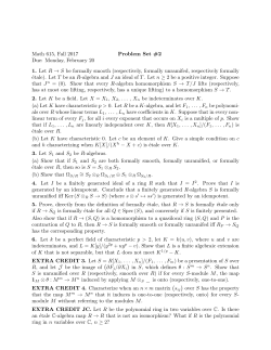 Math 615, Fall 2017 Problem Set #2 Due: Monday, February 20 1