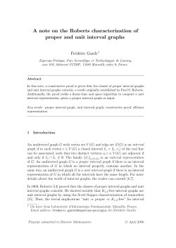 A note on the Roberts characterization of proper and unit interval