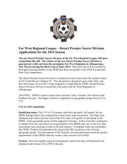 Far West Regional League &ndash; Desert Premier Soccer Division