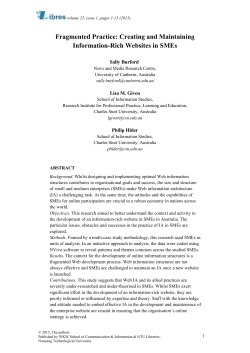 Fragmented Practice: Creating and Maintaining Information