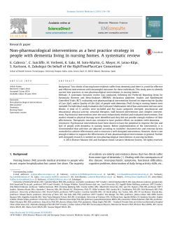 Non-pharmacological interventions as a best practice strategy in