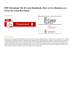PDF The B Corp Handbook: How to Use