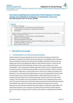 Economic modeling and assessment of the impacts of climate