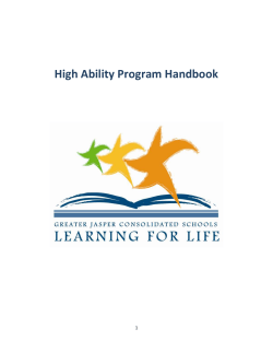 High Ability Handbook - Greater Jasper Consolidated Schools