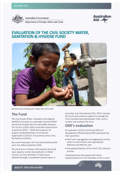 ODE Brief: Evaluation Evaluation of the Civil Society Water